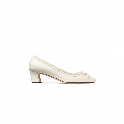 JIMMY CHOO ELME 45 LATTE NAPPA LEATHER PUMPS ELME45NAP